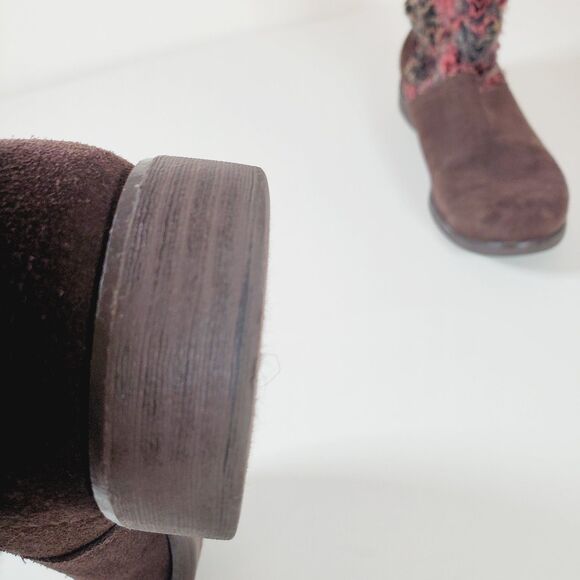 Toms Women's Suede Boots Size 9 Brown Slouchy Sweater Knit Mid-Calf Boho Serra - Picture 8 of 11